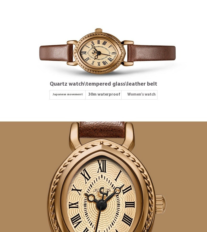 Oval Belt Quartz Movement Waterproof Compact Fashion Watch TrendyZone